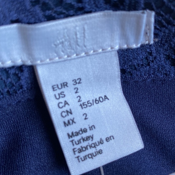 H&M lace navy pleated midi/maxi skirt Size 2 NWT - Picture 11 of 13